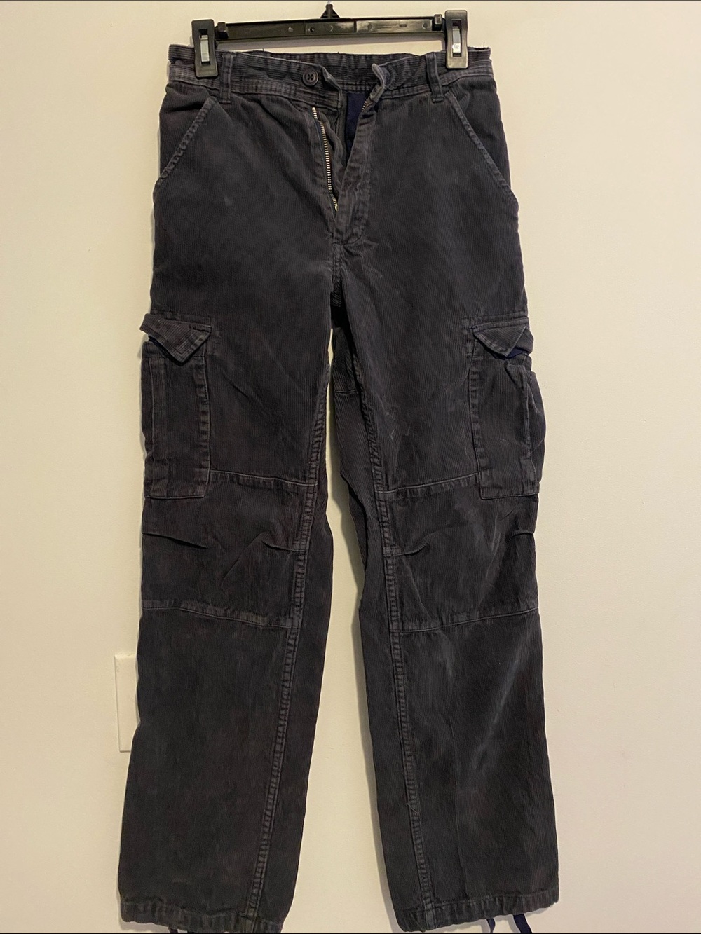 Women's Dark Grey Cargo Pants with Utility Pockets, thick pants.